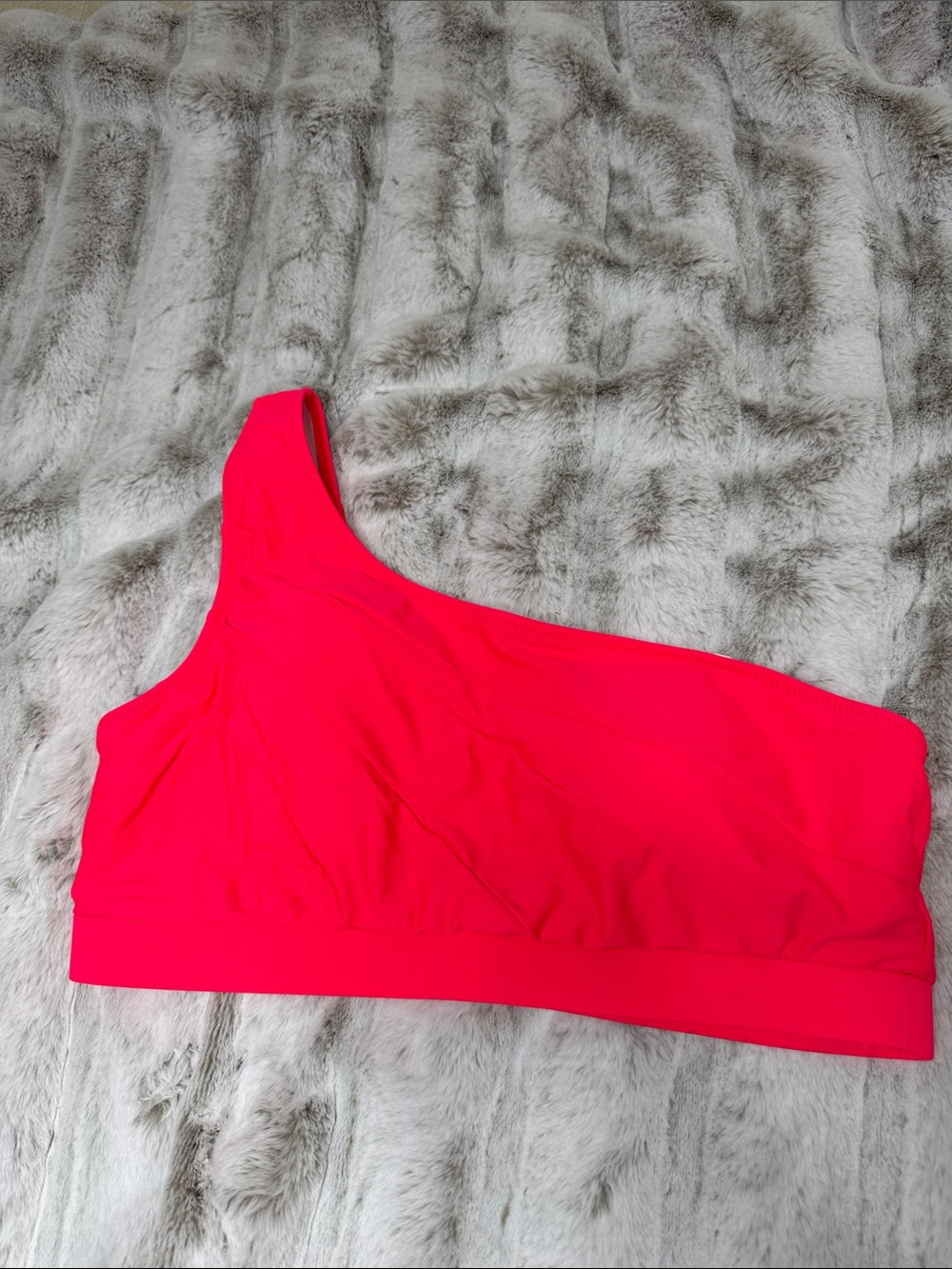 POPVIL One-Shoulder Neon Pink Bikini top size XL